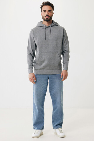 IQONIQ Rila Lightweight Hoodie aus recycelter Baumwolle light heather anthracite bedrucken, Art.-Nr. T9404.034.XXS