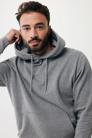 IQONIQ Rila Lightweight Hoodie aus recycelter Baumwolle light heather anthracite bedrucken, Art.-Nr. T9404.034.XXS