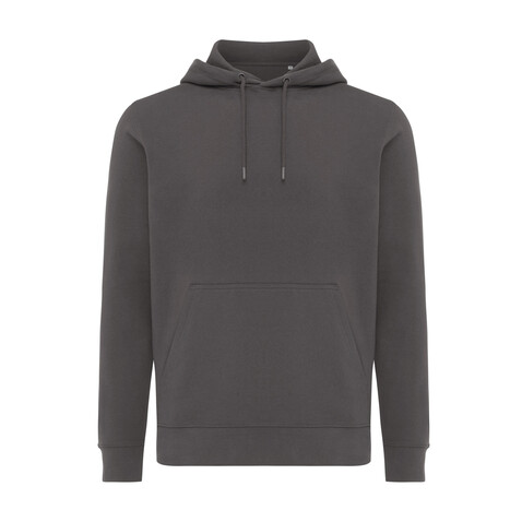 IQONIQ Rila Lightweight Hoodie aus recycelter Baumwolle anthrazit bedrucken, Art.-Nr. T9404.019.XS