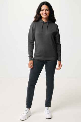IQONIQ Rila Lightweight Hoodie aus recycelter Baumwolle anthrazit bedrucken, Art.-Nr. T9404.019.XS