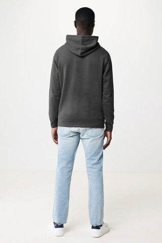 IQONIQ Rila Lightweight Hoodie aus recycelter Baumwolle anthrazit bedrucken, Art.-Nr. T9404.019.XS
