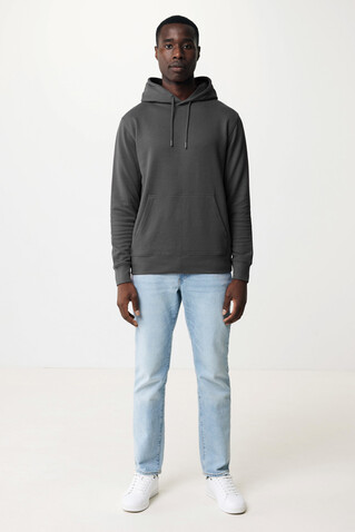 IQONIQ Rila Lightweight Hoodie aus recycelter Baumwolle anthrazit bedrucken, Art.-Nr. T9404.019.XS