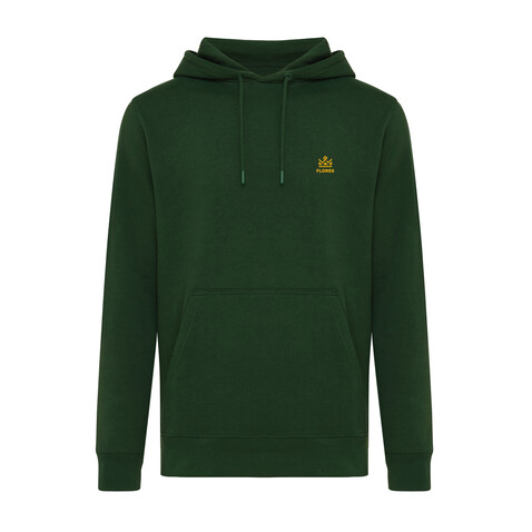 IQONIQ Rila Lightweight Hoodie aus recycelter Baumwolle forest green bedrucken, Art.-Nr. T9404.005.S