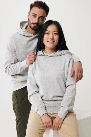 IQONIQ Yengo Hoodie mit Seitentaschen aus rec. Baumwolle light heather grey bedrucken, Art.-Nr. T9405.032.5XL