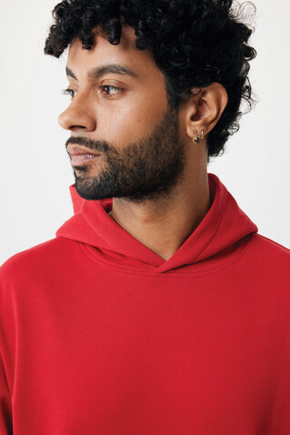 IQONIQ Yengo Hoodie mit Seitentaschen aus rec. Baumwolle rot bedrucken, Art.-Nr. T9405.029.XL