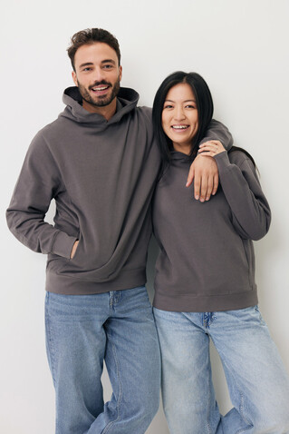 IQONIQ Yengo Hoodie mit Seitentaschen aus rec. Baumwolle anthrazit bedrucken, Art.-Nr. T9405.019.XXXL