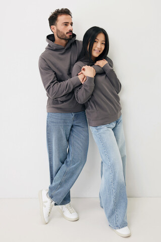IQONIQ Yengo Hoodie mit Seitentaschen aus rec. Baumwolle anthrazit bedrucken, Art.-Nr. T9405.019.XXXL