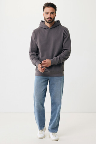 IQONIQ Yengo Hoodie mit Seitentaschen aus rec. Baumwolle anthrazit bedrucken, Art.-Nr. T9405.019.XXXL