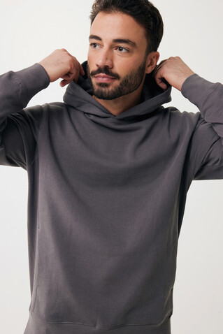 IQONIQ Yengo Hoodie mit Seitentaschen aus rec. Baumwolle anthrazit bedrucken, Art.-Nr. T9405.019.XXXL