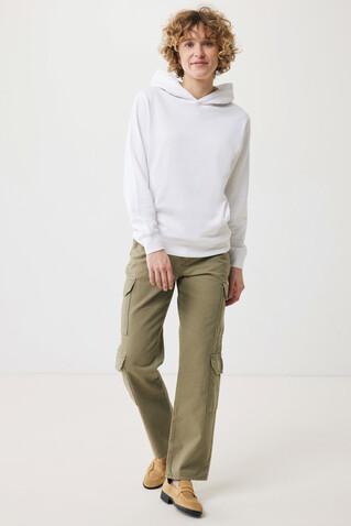 IQONIQ Yengo Hoodie mit Seitentaschen aus rec. Baumwolle recycled white bedrucken, Art.-Nr. T9405.004.L