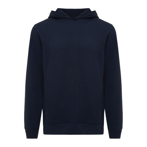 IQONIQ Yengo Hoodie mit Seitentaschen aus rec. Baumwolle navy blau bedrucken, Art.-Nr. T9405.002.5XL