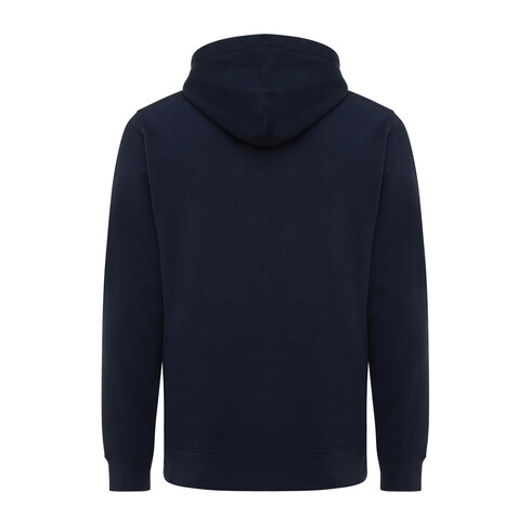 IQONIQ Yengo Hoodie mit Seitentaschen aus rec. Baumwolle navy blau bedrucken, Art.-Nr. T9405.002.5XL