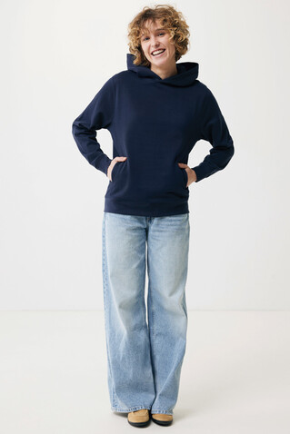 IQONIQ Yengo Hoodie mit Seitentaschen aus rec. Baumwolle navy blau bedrucken, Art.-Nr. T9405.002.5XL