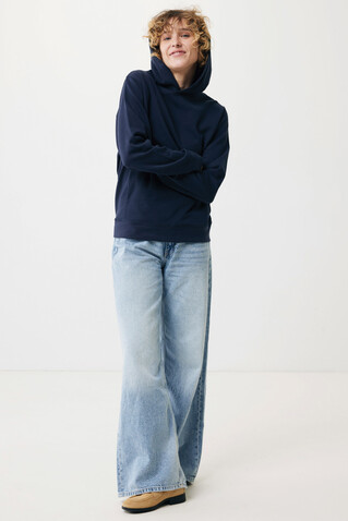 IQONIQ Yengo Hoodie mit Seitentaschen aus rec. Baumwolle navy blau bedrucken, Art.-Nr. T9405.002.5XL