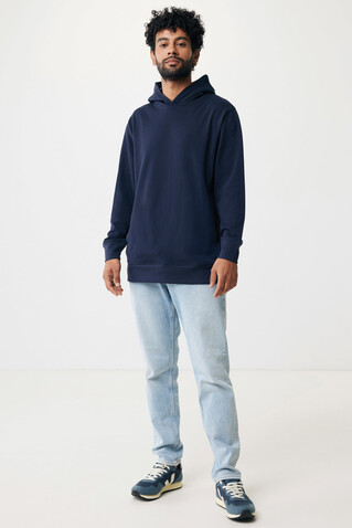 IQONIQ Yengo Hoodie mit Seitentaschen aus rec. Baumwolle navy blau bedrucken, Art.-Nr. T9405.002.5XL