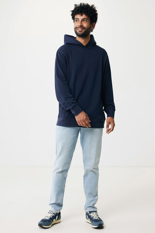 IQONIQ Yengo Hoodie mit Seitentaschen aus rec. Baumwolle navy blau bedrucken, Art.-Nr. T9405.002.5XL