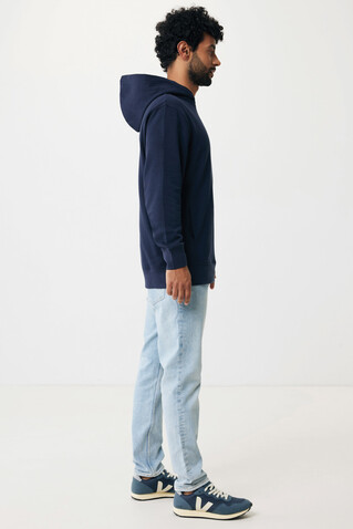 IQONIQ Yengo Hoodie mit Seitentaschen aus rec. Baumwolle navy blau bedrucken, Art.-Nr. T9405.002.5XL