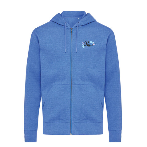 IQONIQ Abisko Zip-Kapuzenpullover aus recycelter Baumwolle heather blue bedrucken, Art.-Nr. T9600.024.S IQONIQ Abisko Zip-Kapuzenpullover aus recycelter Baumwolle heather blue bedrucken, Art.-Nr. T9600.024.S
