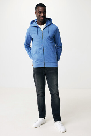 IQONIQ Abisko Zip-Kapuzenpullover aus recycelter Baumwolle heather blue bedrucken, Art.-Nr. T9600.024.S IQONIQ Abisko Zip-Kapuzenpullover aus recycelter Baumwolle heather blue bedrucken, Art.-Nr. T9600.024.S