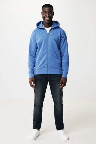 IQONIQ Abisko Zip-Kapuzenpullover aus recycelter Baumwolle heather blue bedrucken, Art.-Nr. T9600.024.S IQONIQ Abisko Zip-Kapuzenpullover aus recycelter Baumwolle heather blue bedrucken, Art.-Nr. T9600.024.S