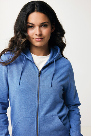 IQONIQ Abisko Zip-Kapuzenpullover aus recycelter Baumwolle heather blue bedrucken, Art.-Nr. T9600.024.S IQONIQ Abisko Zip-Kapuzenpullover aus recycelter Baumwolle heather blue bedrucken, Art.-Nr. T9600.024.S