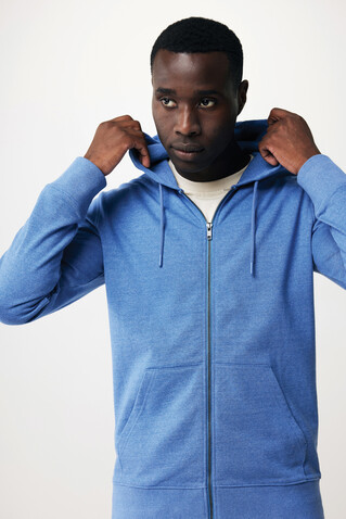 IQONIQ Abisko Zip-Kapuzenpullover aus recycelter Baumwolle heather blue bedrucken, Art.-Nr. T9600.024.S IQONIQ Abisko Zip-Kapuzenpullover aus recycelter Baumwolle heather blue bedrucken, Art.-Nr. T9600.024.S