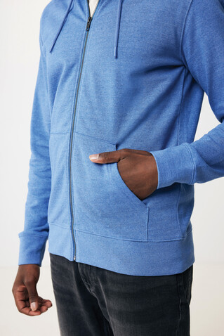 IQONIQ Abisko Zip-Kapuzenpullover aus recycelter Baumwolle heather blue bedrucken, Art.-Nr. T9600.024.S IQONIQ Abisko Zip-Kapuzenpullover aus recycelter Baumwolle heather blue bedrucken, Art.-Nr. T9600.024.S