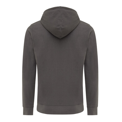 IQONIQ Abisko Zip-Kapuzenpullover aus recycelter Baumwolle anthrazit bedrucken, Art.-Nr. T9600.019.M