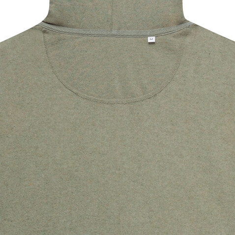 IQONIQ Abisko Zip-Kapuzenpullover aus recycelter Baumwolle heather green bedrucken, Art.-Nr. T9600.015.XXXL