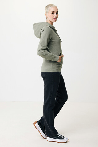 IQONIQ Abisko Zip-Kapuzenpullover aus recycelter Baumwolle heather green bedrucken, Art.-Nr. T9600.015.XXXL