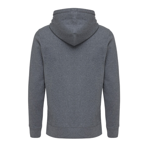 IQONIQ Abisko Zip-Kapuzenpullover aus recycelter Baumwolle heather anthracite bedrucken, Art.-Nr. T9600.014.XXXL