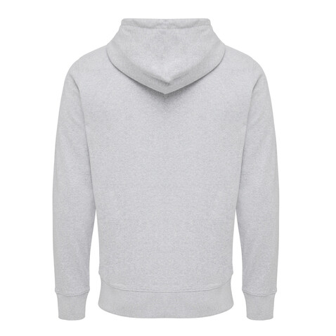 IQONIQ Abisko Zip-Kapuzenpullover aus recycelter Baumwolle heather grey bedrucken, Art.-Nr. T9600.013.5XL