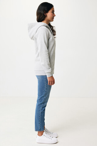IQONIQ Abisko Zip-Kapuzenpullover aus recycelter Baumwolle heather grey bedrucken, Art.-Nr. T9600.013.5XL
