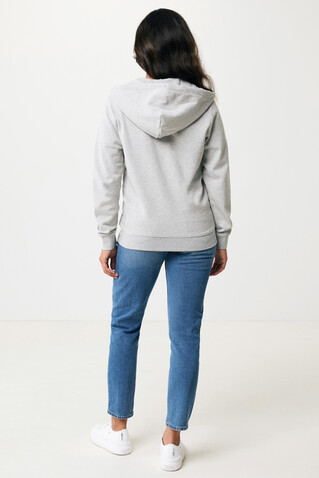 IQONIQ Abisko Zip-Kapuzenpullover aus recycelter Baumwolle heather grey bedrucken, Art.-Nr. T9600.013.5XL