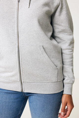 IQONIQ Abisko Zip-Kapuzenpullover aus recycelter Baumwolle heather grey bedrucken, Art.-Nr. T9600.013.5XL