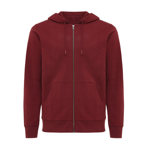 IQONIQ Abisko Zip-Kapuzenpullover aus recycelter Baumwolle burgunderrot bedrucken, Art.-Nr. T9600.007.L