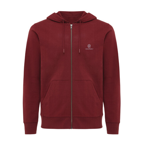 IQONIQ Abisko Zip-Kapuzenpullover aus recycelter Baumwolle burgunderrot bedrucken, Art.-Nr. T9600.007.L