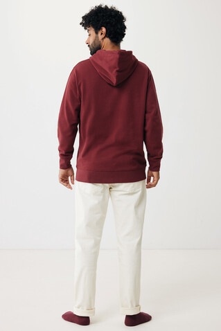 IQONIQ Abisko Zip-Kapuzenpullover aus recycelter Baumwolle burgunderrot bedrucken, Art.-Nr. T9600.007.L
