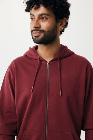 IQONIQ Abisko Zip-Kapuzenpullover aus recycelter Baumwolle burgunderrot bedrucken, Art.-Nr. T9600.007.L