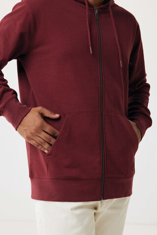 IQONIQ Abisko Zip-Kapuzenpullover aus recycelter Baumwolle burgunderrot bedrucken, Art.-Nr. T9600.007.L
