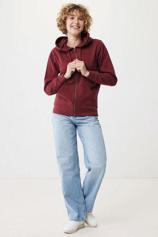 IQONIQ Abisko Zip-Kapuzenpullover aus recycelter Baumwolle burgunderrot bedrucken, Art.-Nr. T9600.007.L