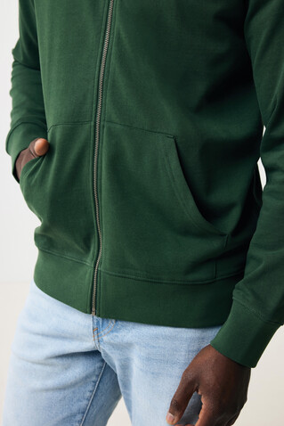 IQONIQ Abisko Zip-Kapuzenpullover aus recycelter Baumwolle forest green bedrucken, Art.-Nr. T9600.005.XXS
