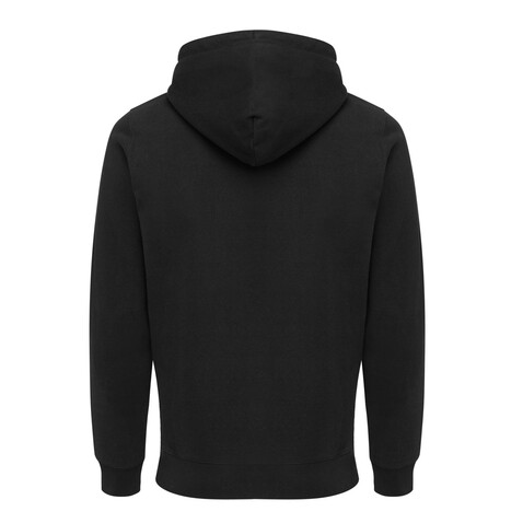 IQONIQ Abisko Zip-Kapuzenpullover aus recycelter Baumwolle schwarz bedrucken, Art.-Nr. T9600.001.S