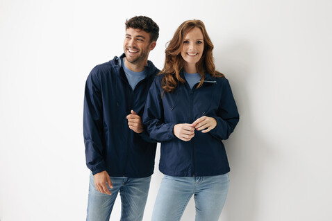 IQONIQ Logan Lightweight Jacke aus recyceltem Polyester navy blau bedrucken, Art.-Nr. T9701.002.XXXL