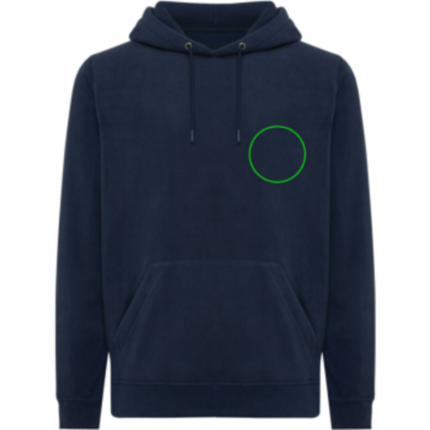 IQONIQ Trivor Mikrofleece-Kapuzen-Pulli aus recyc. Polyester navy blau bedrucken, Art.-Nr. T9403.002.M
