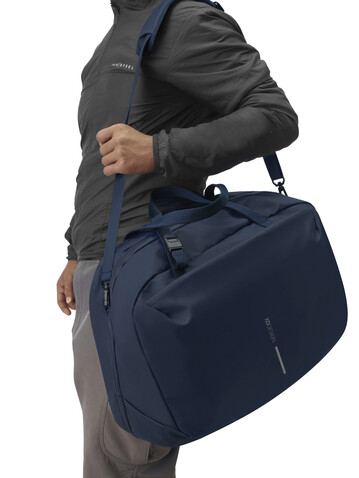 Urban wasserabweisende Wochenendtasche navy blau, grau bedrucken, Art.-Nr. P706.2925