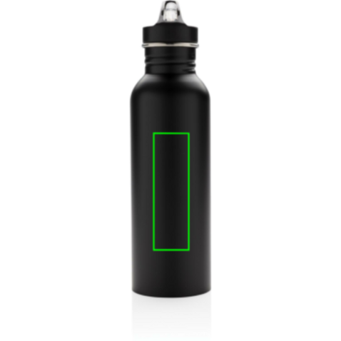 Deluxe Sportflasche aus Edelstahl schwarz bedrucken, Art.-Nr. P436.421