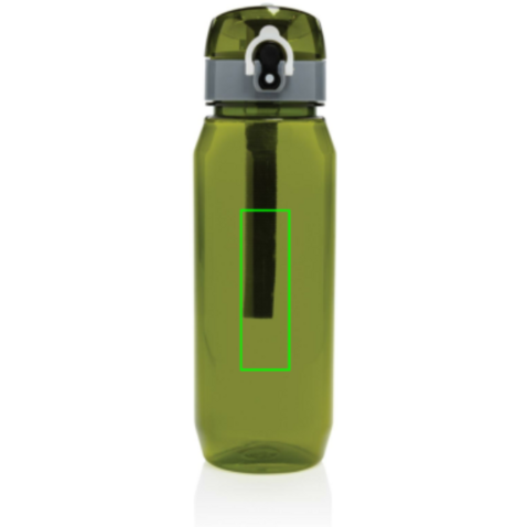 Yide verschließbare Wasserflasche aus RCS rec. PET, 800ml grün bedrucken, Art.-Nr. P437.027