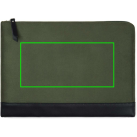 VINGA Marlow 16" Laptop Sleeve aus RCS recyceltem Polyester grün, schwarz bedrucken, Art.-Nr. V7880709