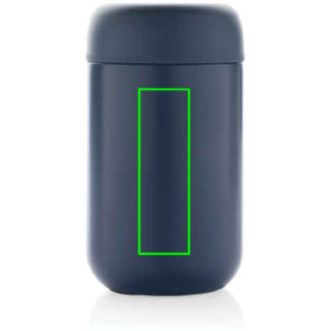 Brew Vakuumbecher aus RCS recyceltem Stainless-Steel blau bedrucken, Art.-Nr. P435.085